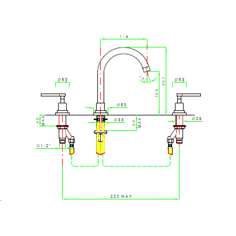 Смеситель для раковины, Nicolazzi, Mac Kinley 05, цвет-Brushed Brass
