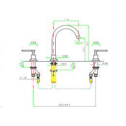 Смеситель для раковины, Nicolazzi, Mac Kinley 05, цвет-Brushed Brass