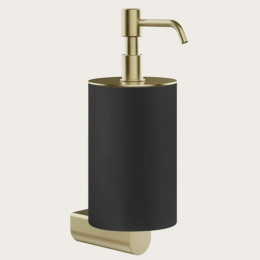 Дозатор для жидкого мыла, Gessi, Rilievo, шгв 75*121*222, цвет дозатора-Brushed Brass PVD/чёрный