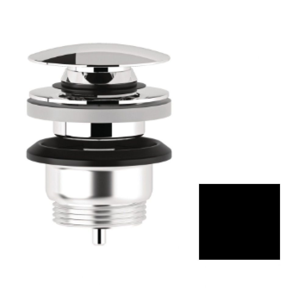 Донный клапан, Kludi, ROTEXA, для раковин, 1 1/4", цвет-черный матовый