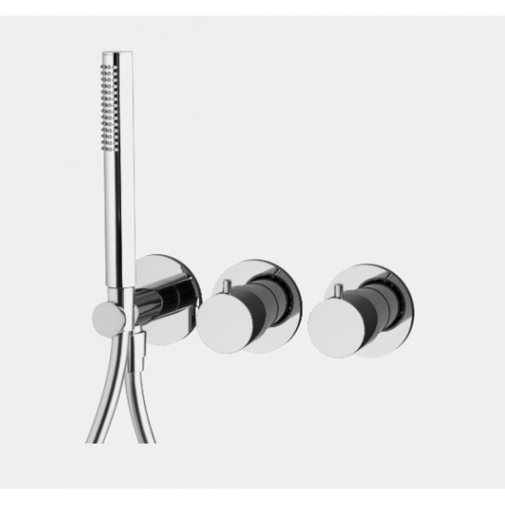 Смеситель для душа, Fima Carlo Frattini, Fimatherm, на 2 потребителя, цвет-брашированный шампань