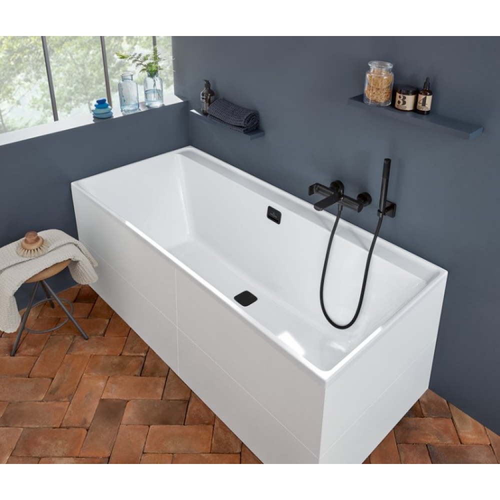 Ванна, Villeroy&Boch, Collaro, шгв 1600*750*470, цвет-альпийский белый/чёрный матовый