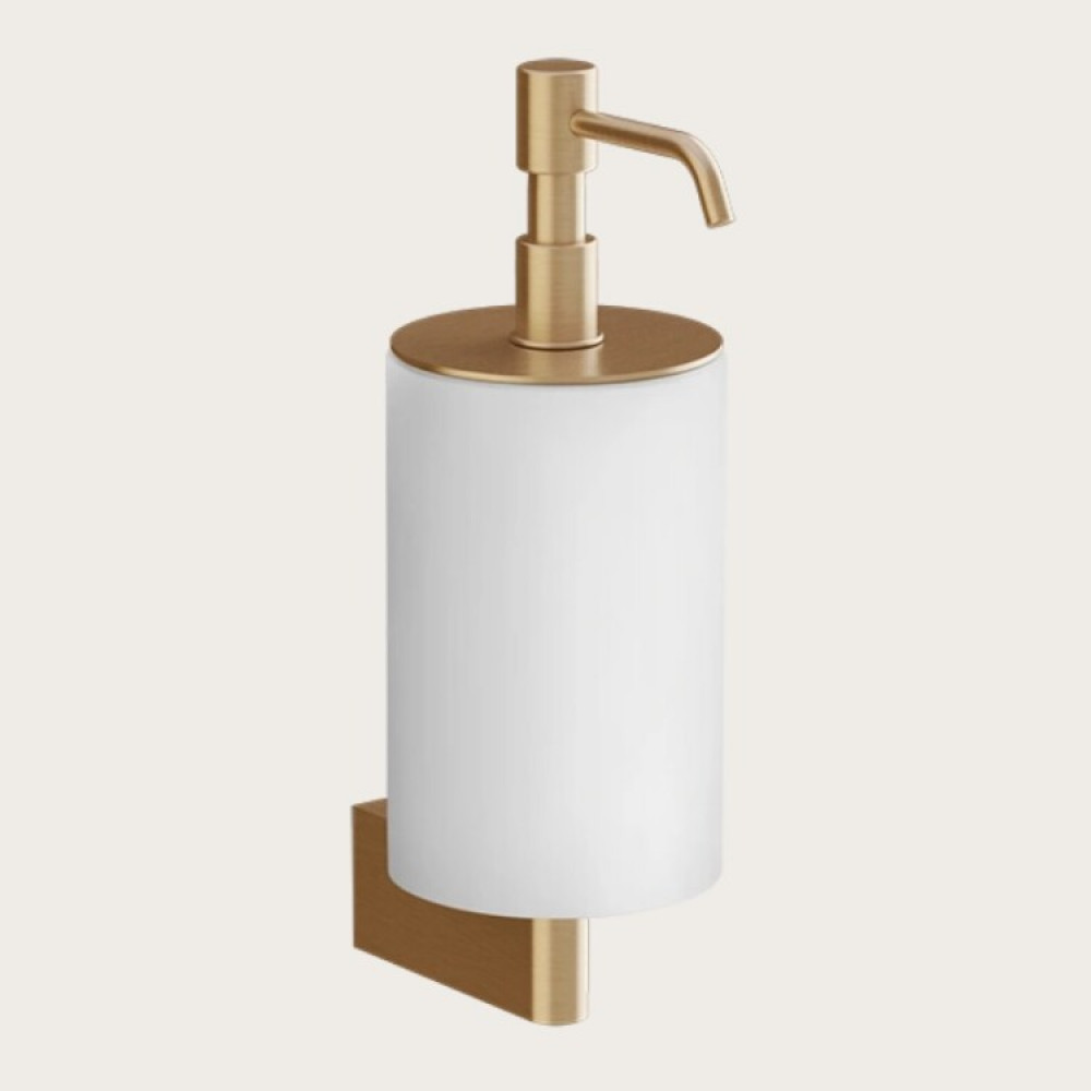 Дозатор для жидкого мыла, Gessi, Origini, шгв 75*127*229, цвет дозатора-Warm Bronze Brushed PVD/белый