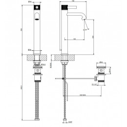 Смеситель для раковины, Gessi, Inciso, цвет-черный матовый