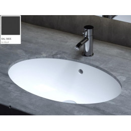 Раковина, Salini, Marea, шгв 565*394*182, отверстия для смесителя-отсутствуют, цвет внутри и снаружи-RAL9005 глянцевый