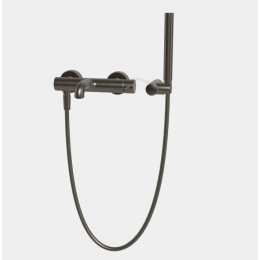 Смеситель для ванны и душа, Fima Carlo Frattini, Spillo Up, цвет-хром черный брашированный