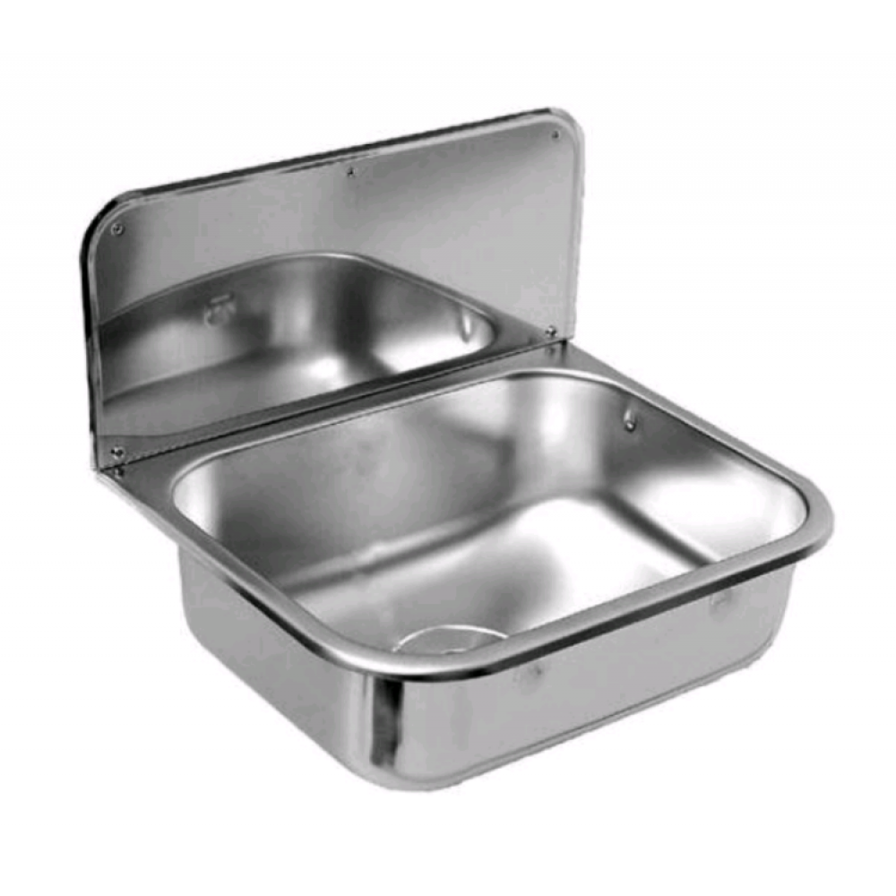 Раковина, Nofer, Без коллекции, шгв 560*404*165, отверстия для смесителя-отсутствуют, цвет-сталь матовая