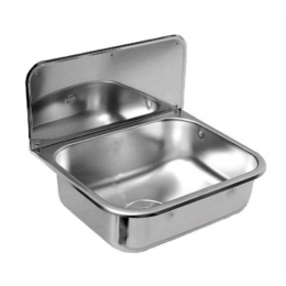 Раковина, Nofer, Без коллекции, шгв 560*404*165, отверстия для смесителя-отсутствуют, цвет-сталь матовая