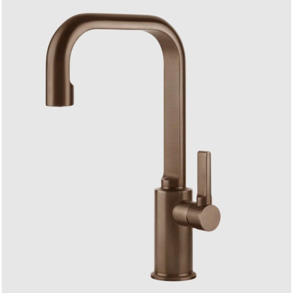 Смеситель для раковины, Gessi, Inciso, цвет-Copper Brushed PVD