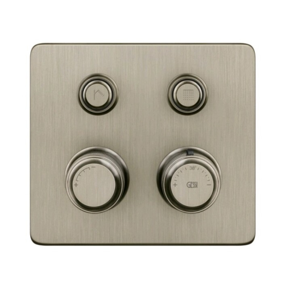 Смеситель для душа, Gessi, Hi-Fi Eclectic, на 2 потребителя, цвет-Finox Brushed Nickel