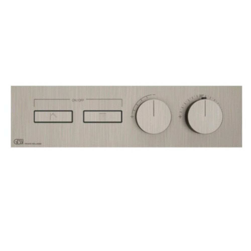 Смеситель для душа, Gessi, HI-FI, на 2 потребителя, цвет-Finox Brushed Nickel