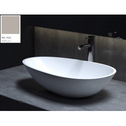 Раковина, Salini, Paola, шгв 580*345*140, отверстия для смесителя-отсутствуют, цвет внутри и снаружи-RAL7032 матовый
