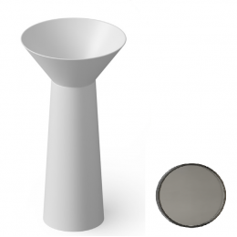 Раковина, DEA Design, Pedestal Basin, шгв 480*480*900, отверстия для смесителя-отсутствуют, цвет-Smoky Black