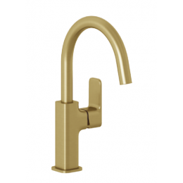 Смеситель для раковины, Kludi, Renon, цвет-золото брашированное