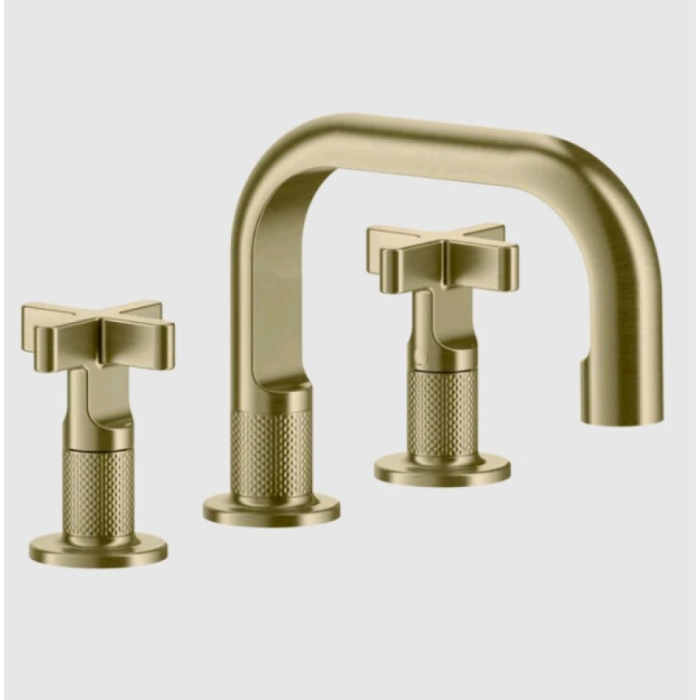 Смеситель для раковины, Gessi, Inciso, цвет-Brushed Brass PVD