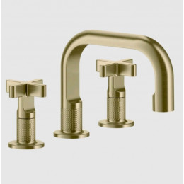 Смеситель для раковины, Gessi, Inciso, цвет-Brushed Brass PVD
