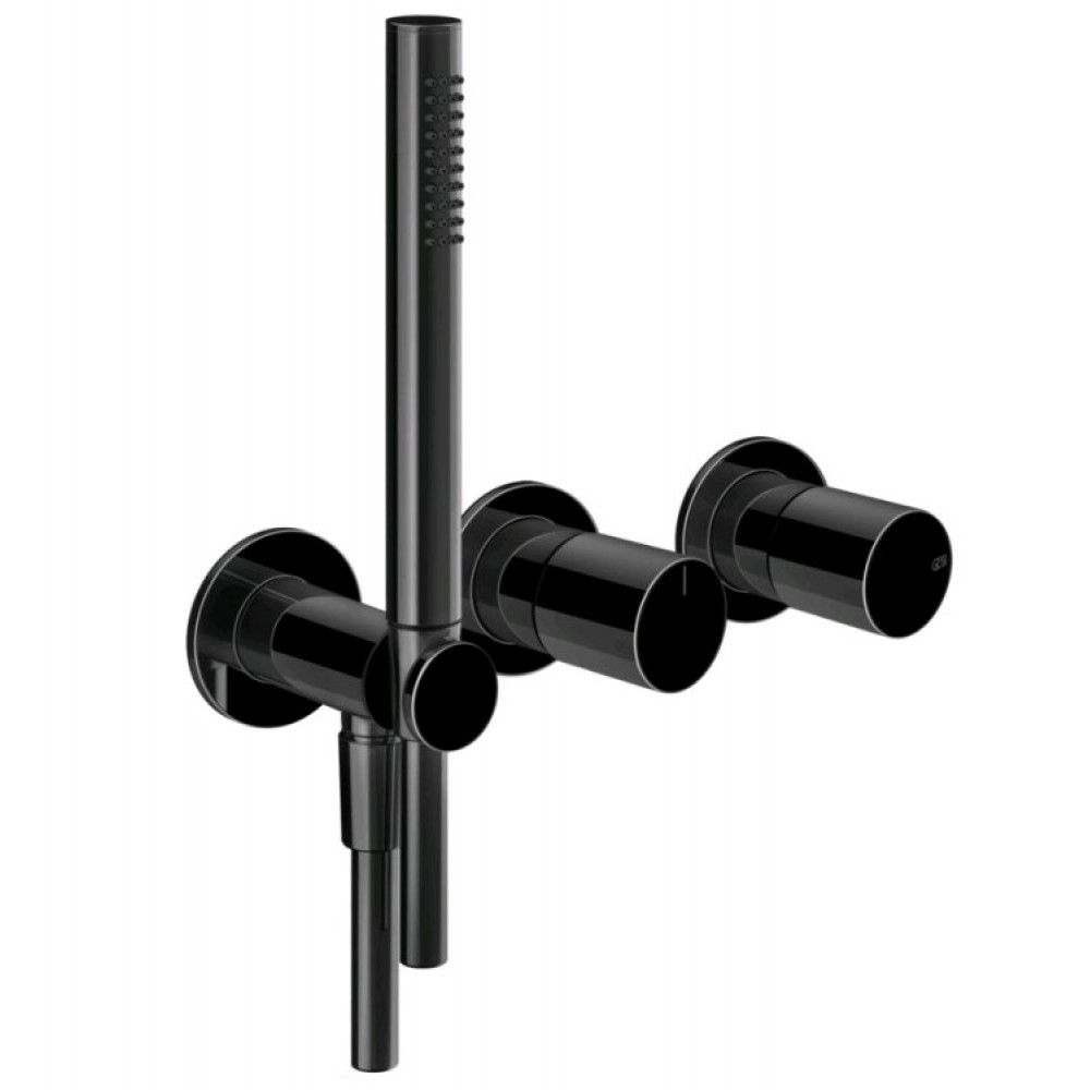 Смеситель для душа, Gessi, Habito Unito, на 2 потребителя, цвет-Black Metal PVD