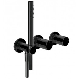 Смеситель для душа, Gessi, Habito Unito, на 2 потребителя, цвет-Black Metal PVD