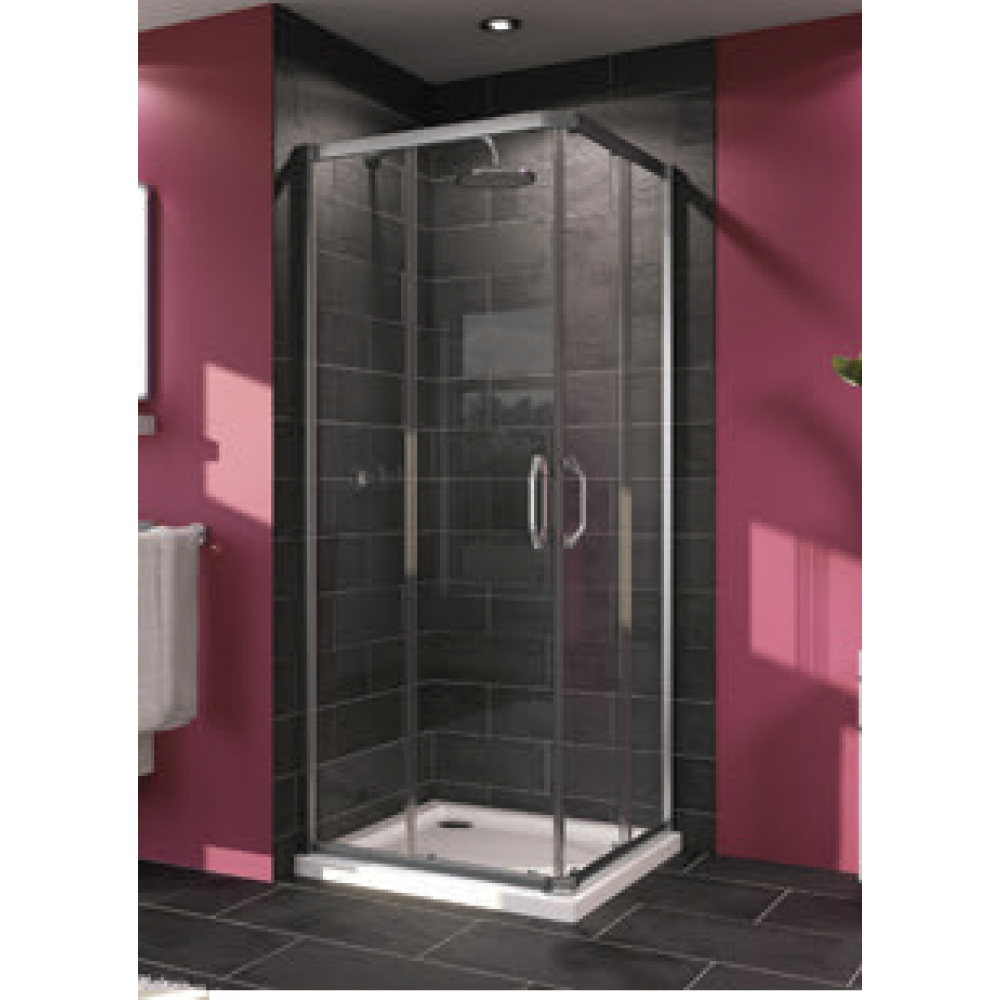 Душевое ограждение, Huppe, X1, шгв 1000*1000*1900, петли-слева и справа, блестящее серебро, цвет стекла-прозрачный