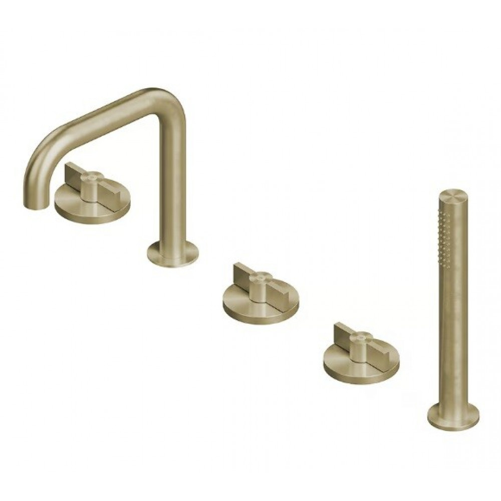 Смеситель для ванны и душа, Quadro design, Valvola01, цвет-золото светлое