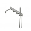 Смеситель для ванны и душа, Quadro design, Source, цвет-сталь шлифованная/брашированная (Steel Brushed)