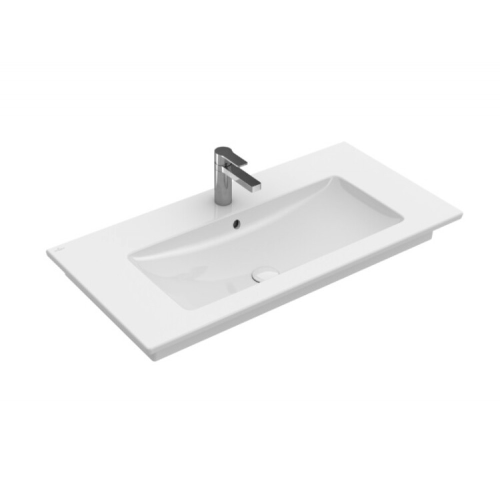 Раковина, Villeroy&Boch, Venticello, шг 1000*500, отверстия для смесителя-1 сквозное, 2 промаркированных, CeramicPlus, цвет-альпийский белый