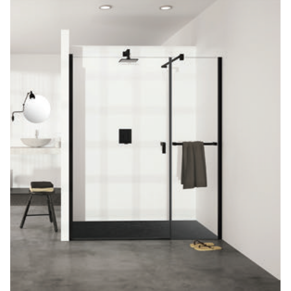 Дверь, Huppe, Design Pure, шв 1200*2000, блестящее серебро, цвет стекла-прозрачный, Anti-Plaque