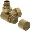 Вентиль, Сунержа, 3D, G 1/2" НР х G 3/4" НГ, левый, под шестигранник, цвет-латунь состаренная