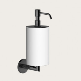 Дозатор для жидкого мыла, Gessi, Ingranaggio, шгв 75*128*243, цвет дозатора-Black Metal PVD/белый