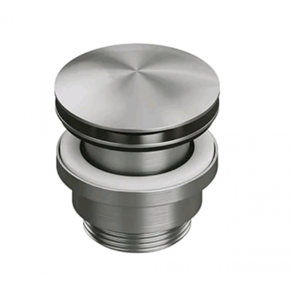 Донный клапан, Quadro design, Complements, для раковин, 1 1/4", цвет-сталь брашированная