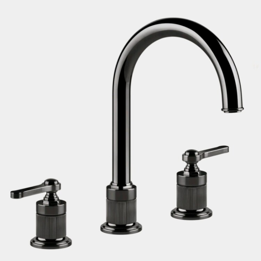 Смеситель для раковины, Gessi, VENTI20, цвет-Black Metal PVD