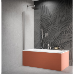 Шторка на ванну, Radaway, Nes PNJ, шв 800*1500, петли-слева, цвет фурнитуры-никель брашированный, цвет стекла-прозрачный, Easy Clean