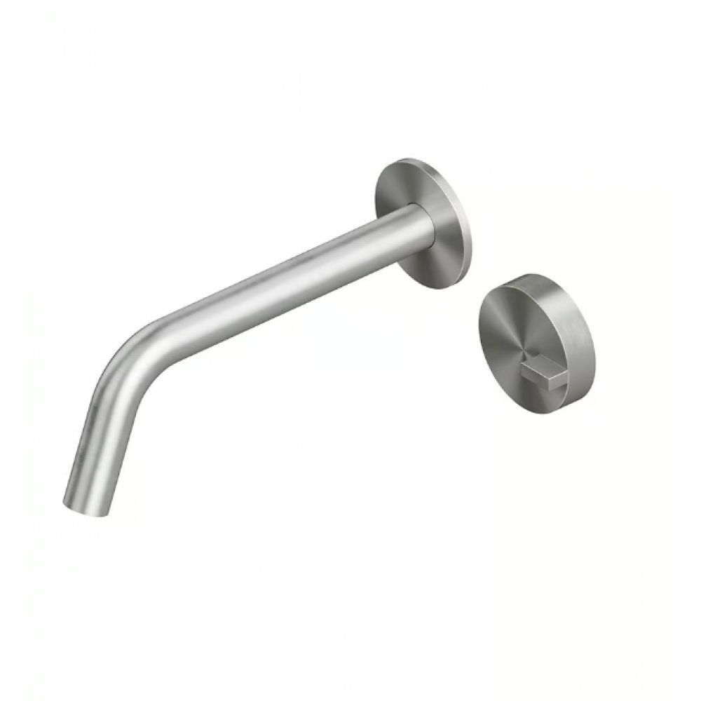 Смеситель для раковины, Quadro design, Q, цвет-сталь брашированная