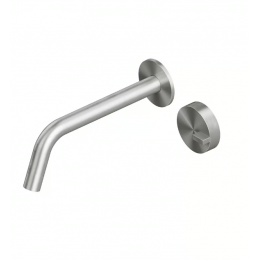 Смеситель для раковины, Quadro design, Q, цвет-сталь брашированная