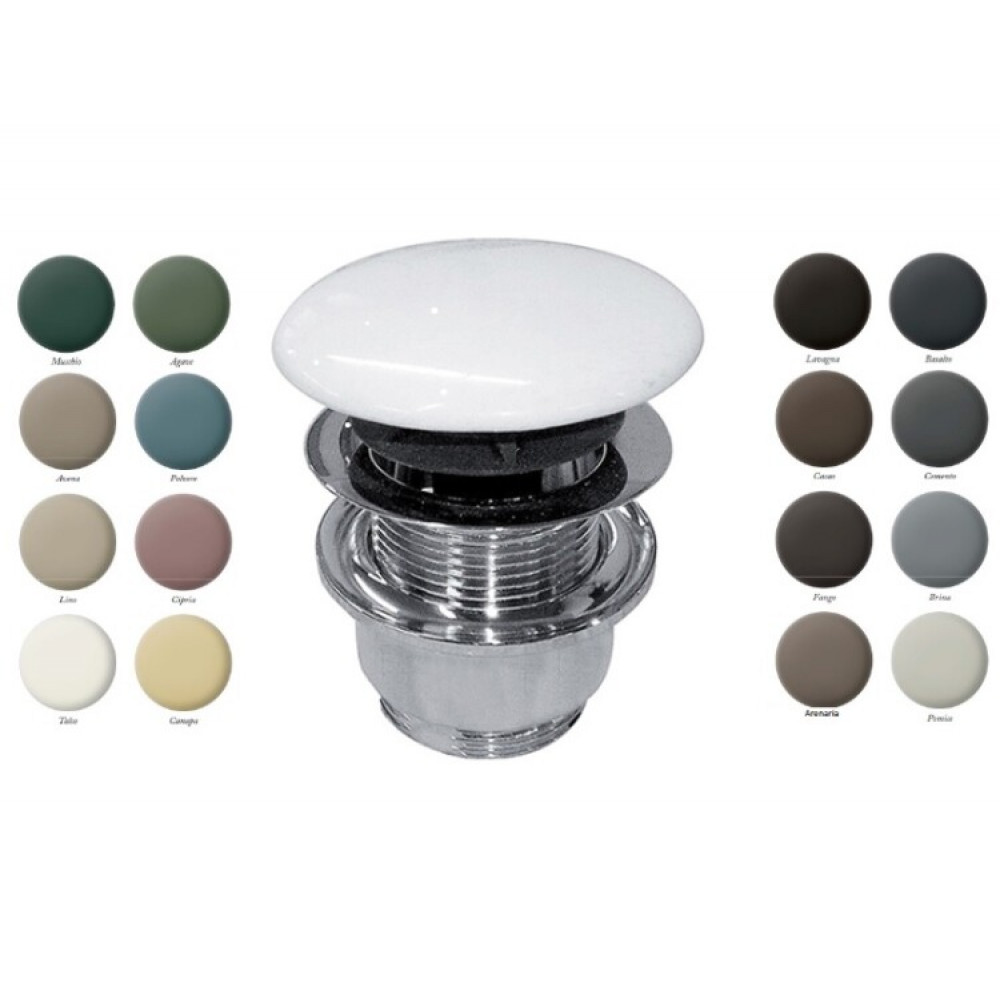 Донный клапан, CIELO, 1 1/4, диаметр, мм-72, универсальный, цвет-хром/Brina