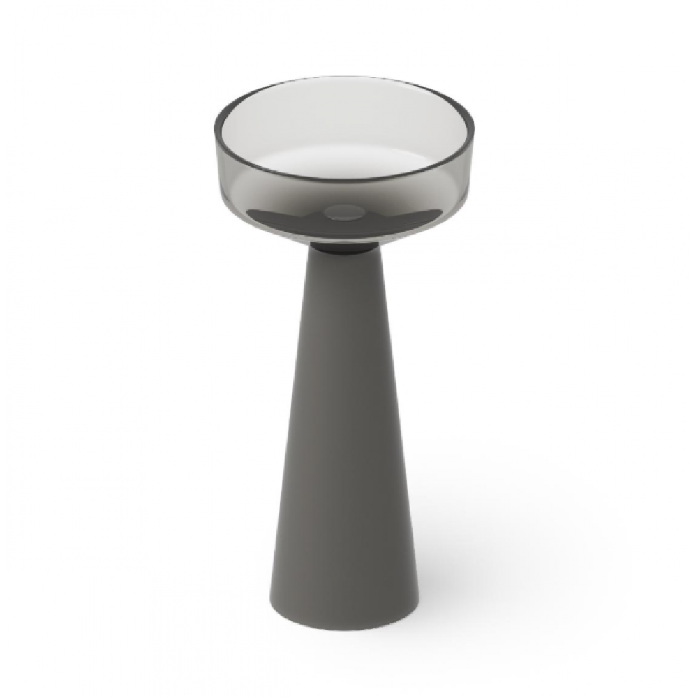 Раковина, DEA Design, Pedestal Basin, шгв 425*425*850, отверстия для смесителя-отсутствуют, цвет-Smoky Black