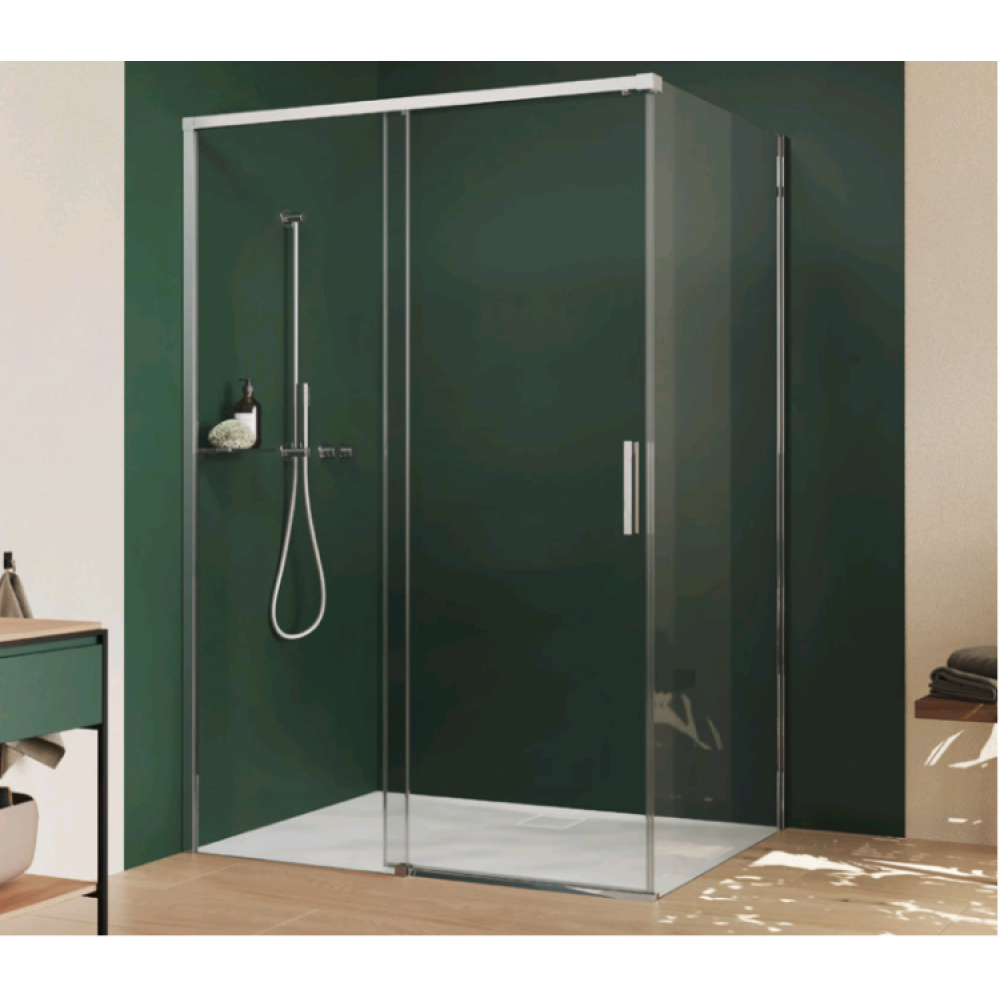 Боковая стенка, Huppe, Vita, шв 890*2000, черный, цвет стекла-прозрачный, Anti-Plaque