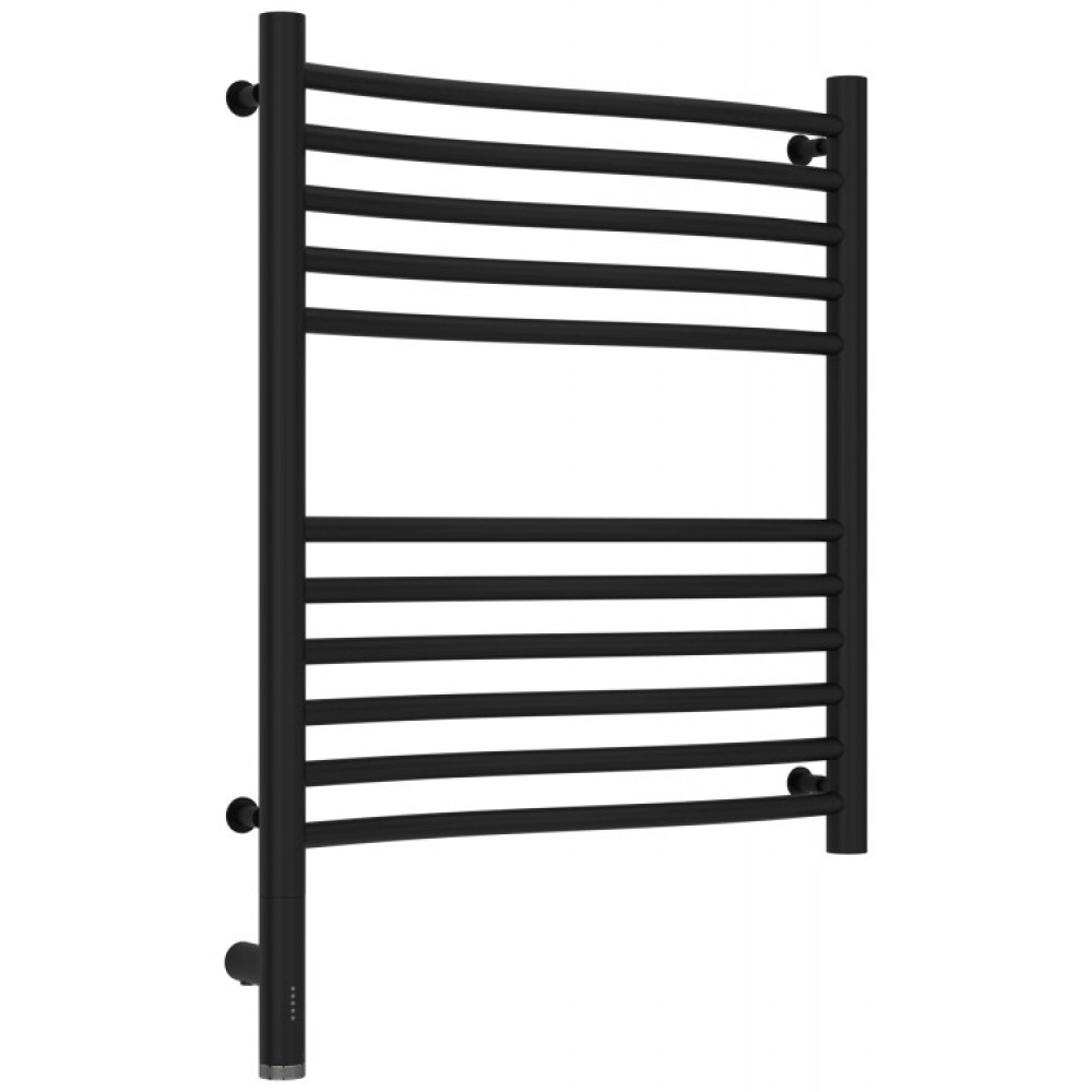 Полотенцесушитель, Сунержа, Флюид 3.0, шгв 532*80*724, нижнее слева, МЭМ, цвет-черный матовый