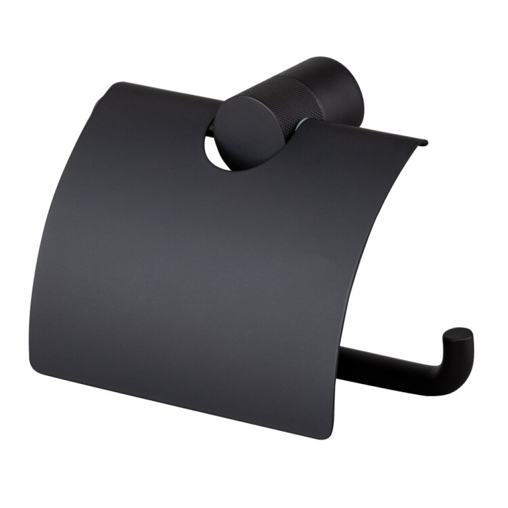 Бумагодержатель, Splendy, Passion, с крышкой,, шгв 150*49*111, цвет-черный матовый