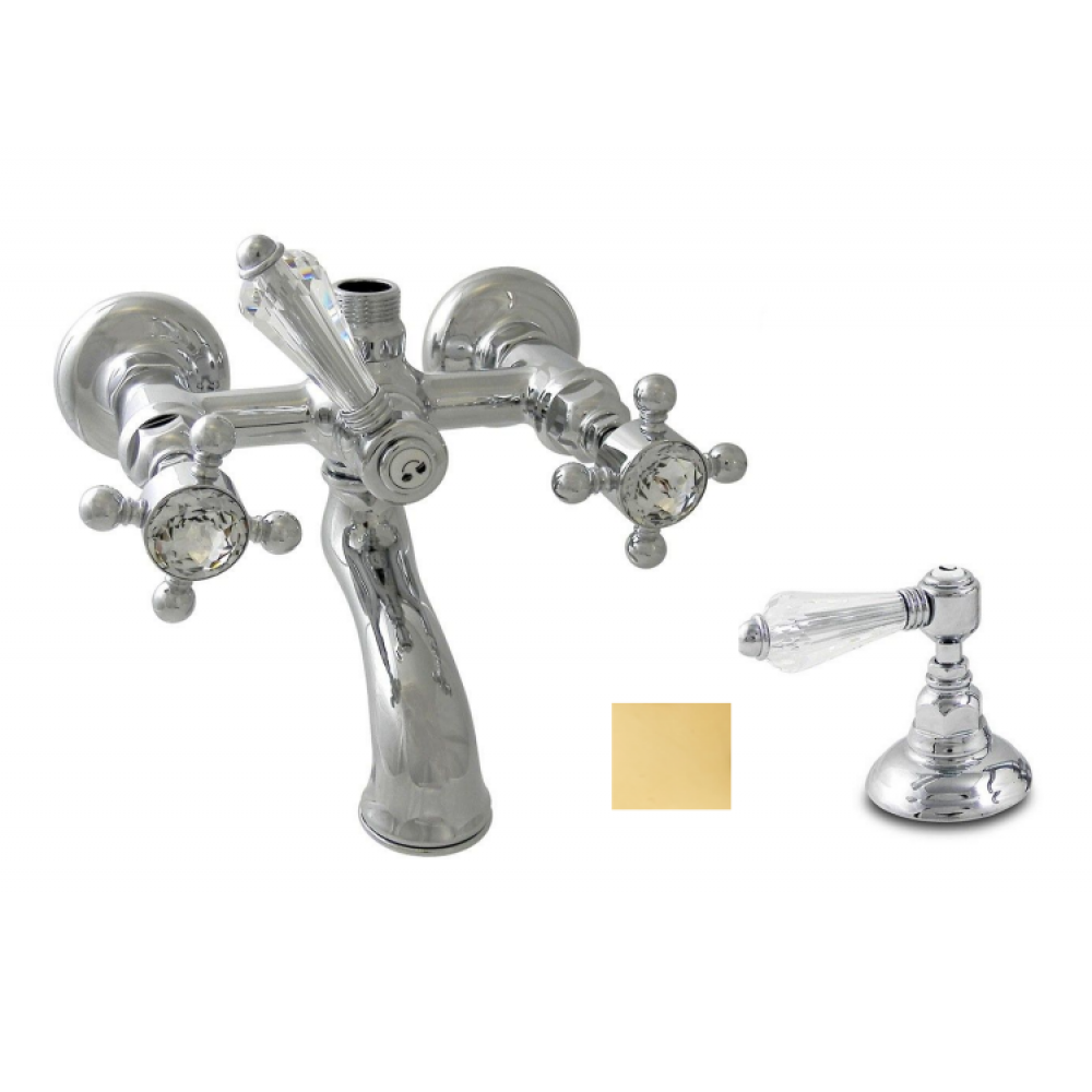 Смеситель для ванны и душа, Nicolazzi, Liberty Black, цвет-золото