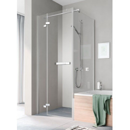 Дверь, Kermi, Tusca, шв 900*2000, петли-слева, серебристый глянцевый, цвет стекла-прозрачный, KermiCLEAN