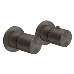 Смеситель для душа, Gessi, Habito Unito, на 2 потребителя, цвет-Black Metal Brushed PVD