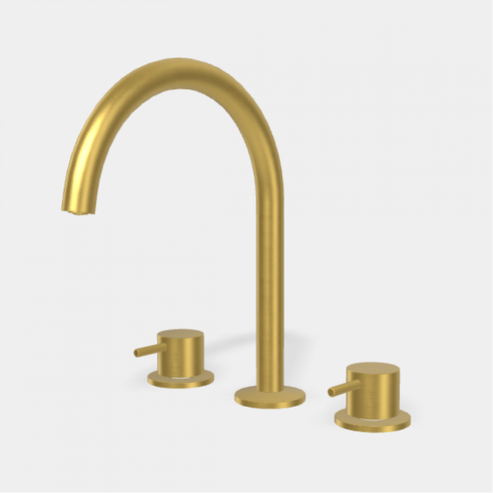 Смеситель для раковины, Fima Carlo Frattini, Spillo Up, цвет-брашированное золото