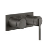 Смеситель для душа, Gessi, Ingranaggio, на 2 потребителя, цвет-Black Metal Brushed PVD