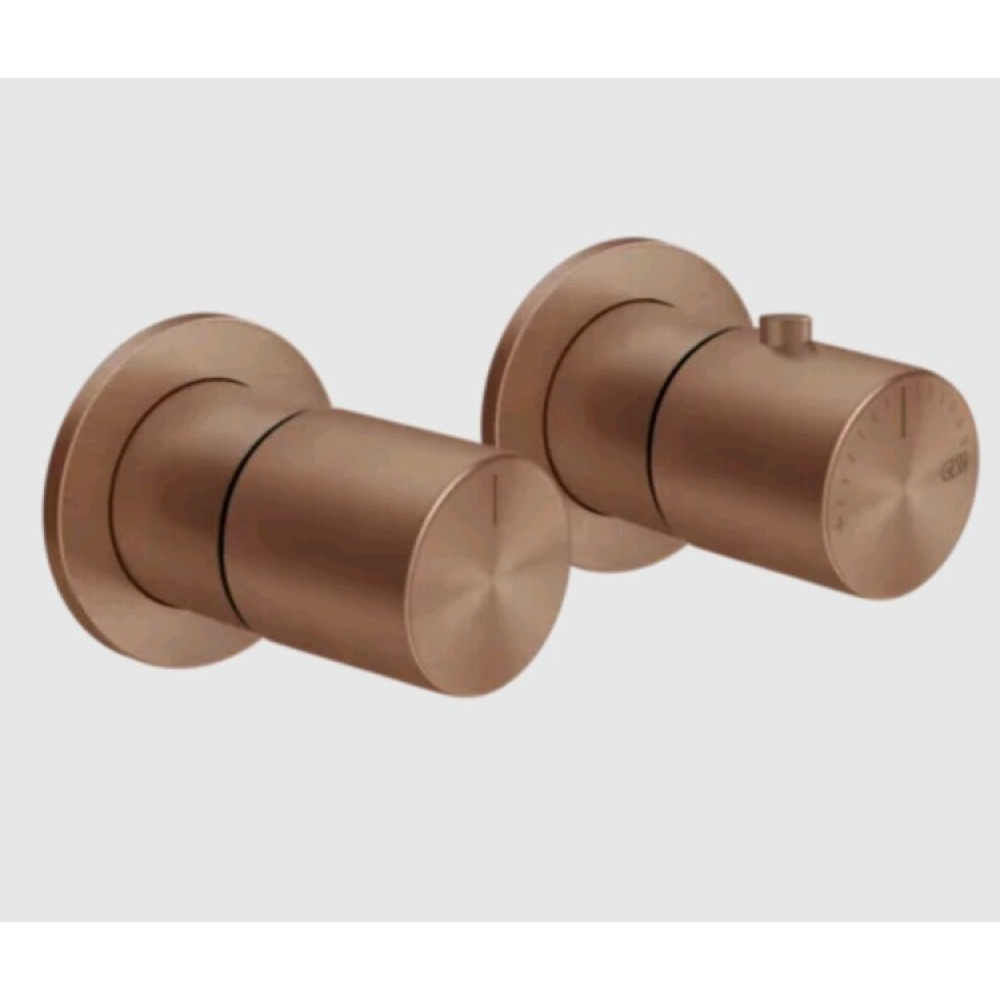 Смеситель для душа, Gessi, Habito Bath-Shower, на 3 потребителя, цвет-Copper Brushed PVD