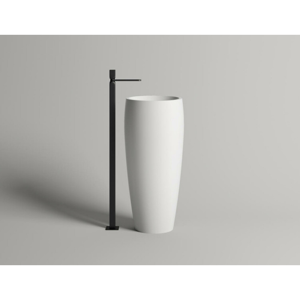 Раковина, Salini, Armonia, шгв 470*470*900, отверстия для смесителя-отсутствуют, D502, цвет-белый матовый