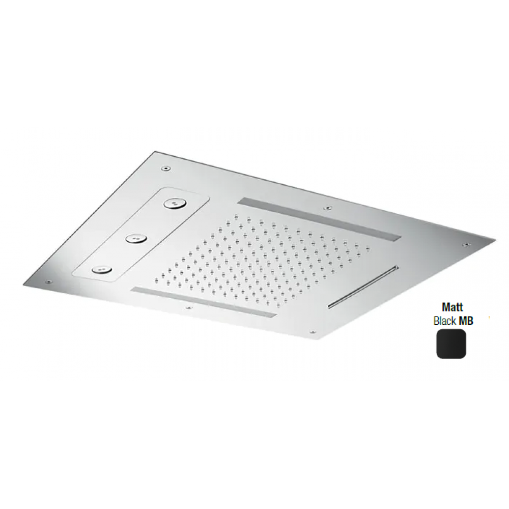 Верхний душ, Almar, Chromotherapy, 630*480, цвет-Black matt (Товар заказной, возврату не подлежит)