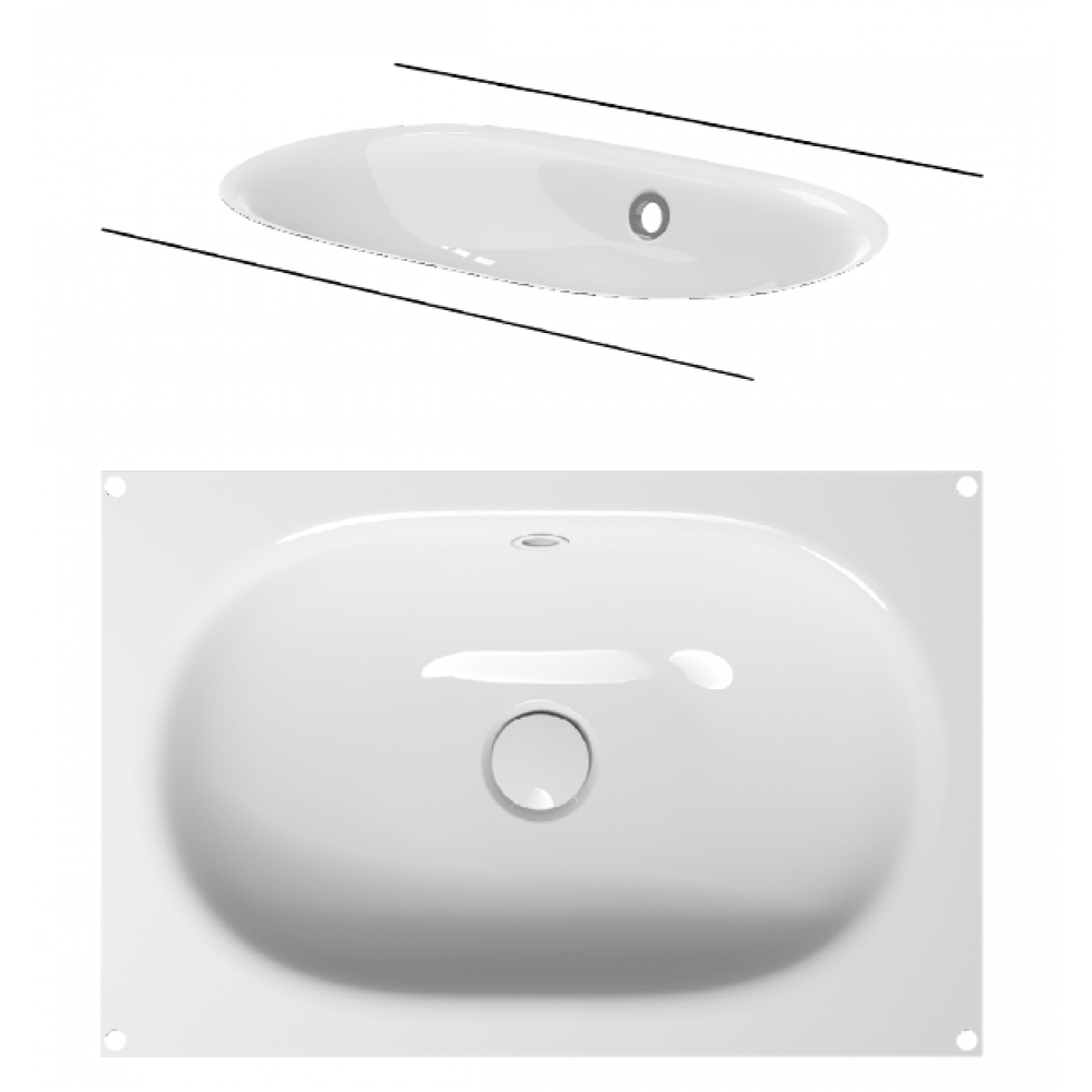 Раковина, Bette, BetteComodo, шгв 574*380*120, отверстия для смесителя-отсутствуют, цвет-Manhattan