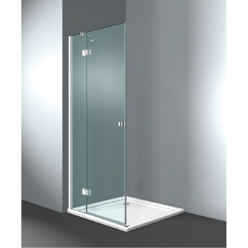 Дверь, VismaraVetro, Sintesi, шв 980*1960, петли-слева, цвет фурнитуры-черный матовый, цвет стекла-прозрачный