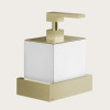 Дозатор для жидкого мыла, Gessi, Rettangolo, шгв 140*120*187, цвет дозатора-Brushed Brass PVD/белый